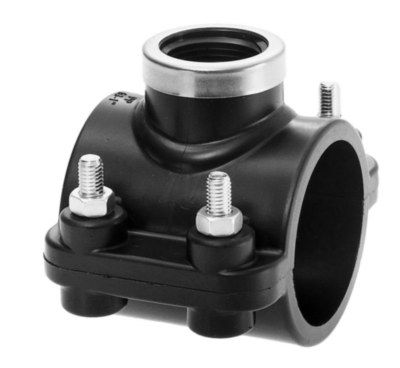 ATKC HDPE Clamp Saddle (Mechanical Type) with Galvanized (GI) Bolt & Nut Female Threaded 32MM (DIA) x 1/2"