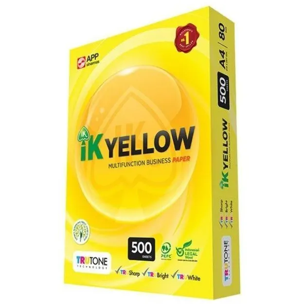 IK YELLOW A4 PAPER 80GSM 500'S