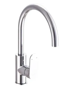 Johnson Suisse LHPB0506S Single Level Swan Neck Mixer Pillar Tap - Silver