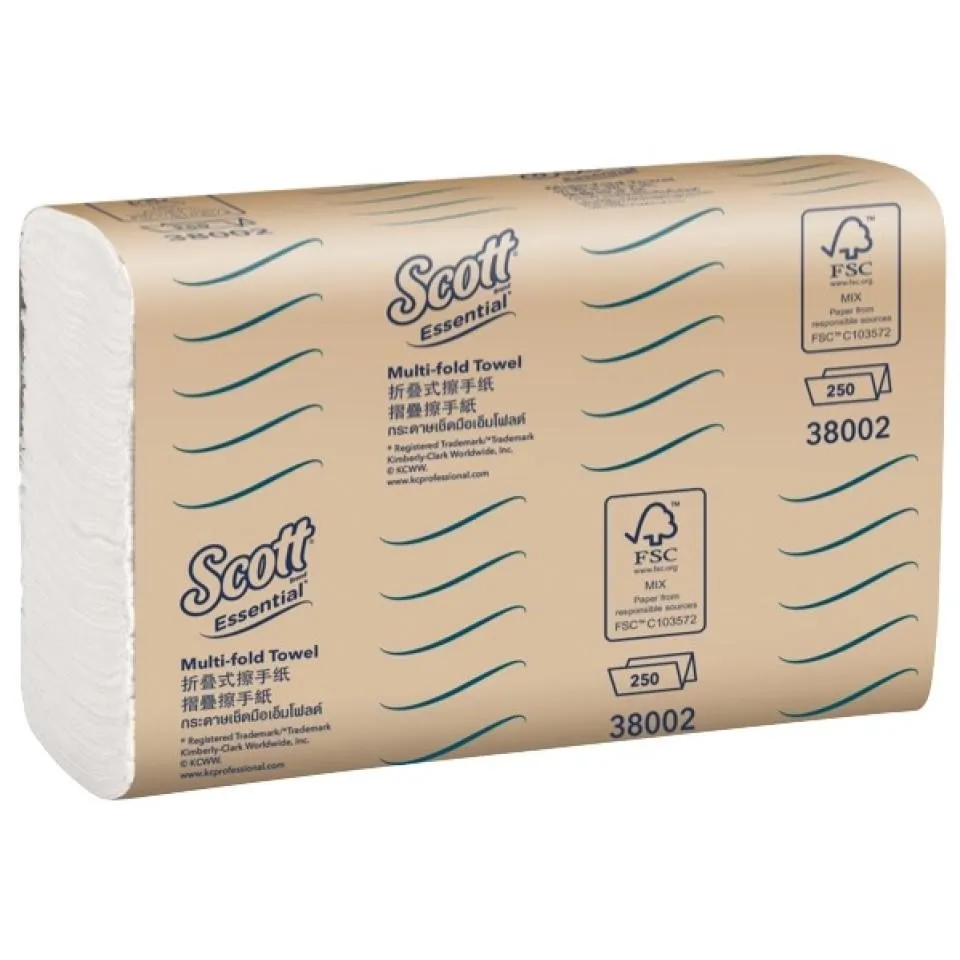 SCOTT ESSENTIAL MULTIFOLD TOWEL AIRFLEX CARTON 16 X 250 SHEETS