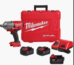 Model M18 ONEFHIWF34, Milwaukee 3/4" Hi Torque, 1627Nm, Complete with battery and charger set (3 batteries)