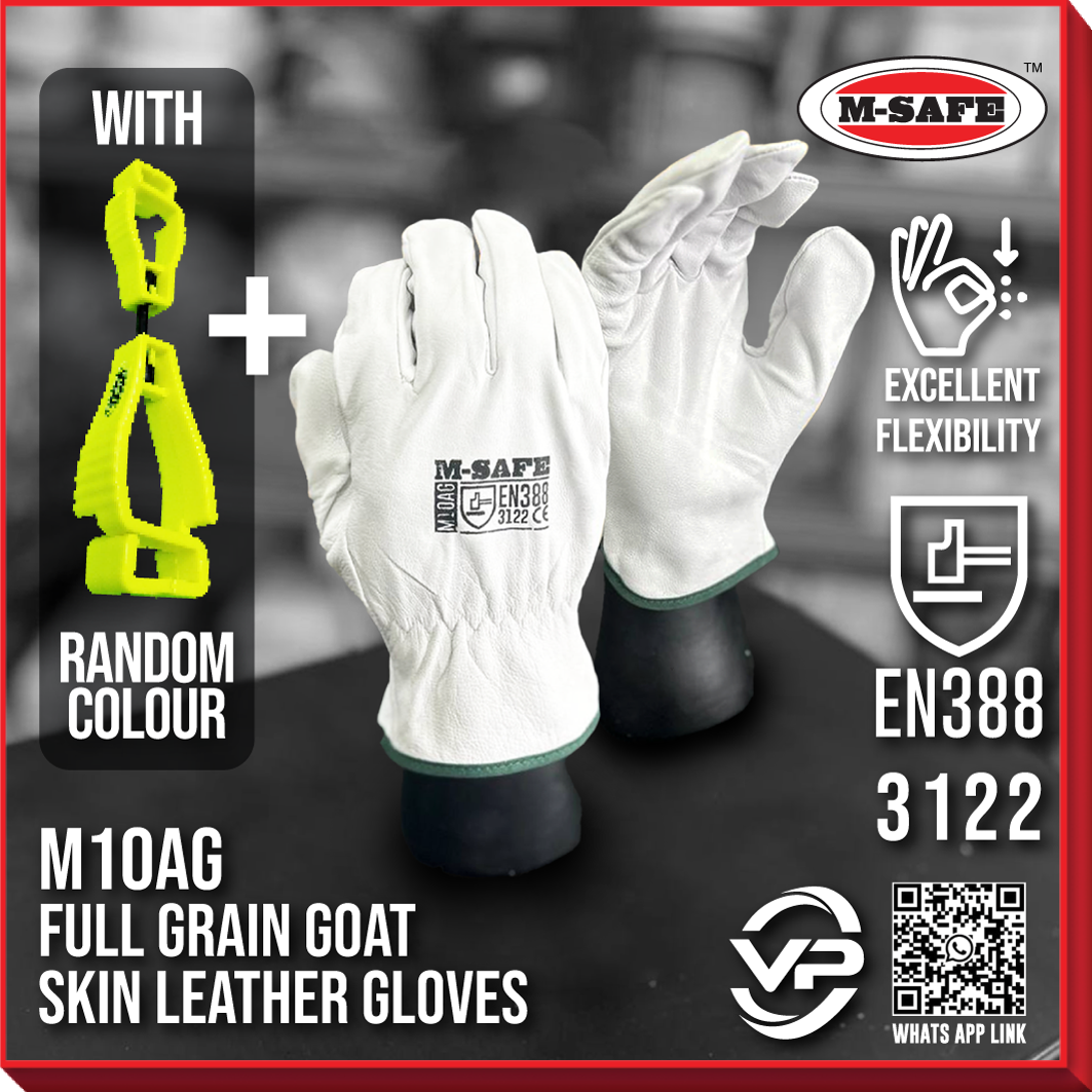 M-SAFE FULL GRAIN GOAT SKIN LEATHER GLOVES (MODEL : M10AG)