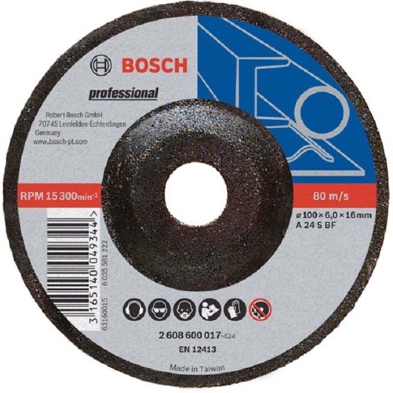 BOSCH 4FT GRINDING DISC 100MM X 16MM X 6MM