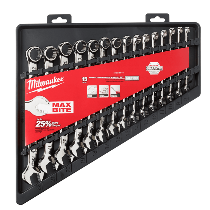 Milwaukee MAXBITE™ Metric 15pc Combination Wrench Set 4932-4642-58