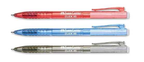 FABER CASTELL BALL POINT CLICK PEN X5 1425 0.5MM
