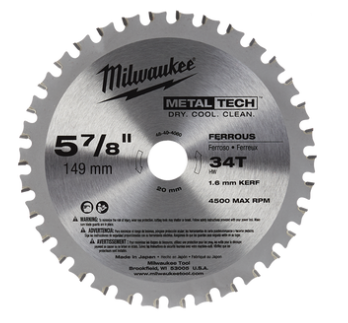 Milwaukee 5-7/8" (150mm x 20mm) 34T Ferrous Metal Blade (For M18FMCS) 4840-4080
