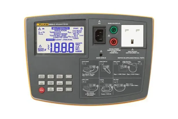 Fluke 6500 6200-2 UK KIT Portable Appliance Tester, Kit, Uk