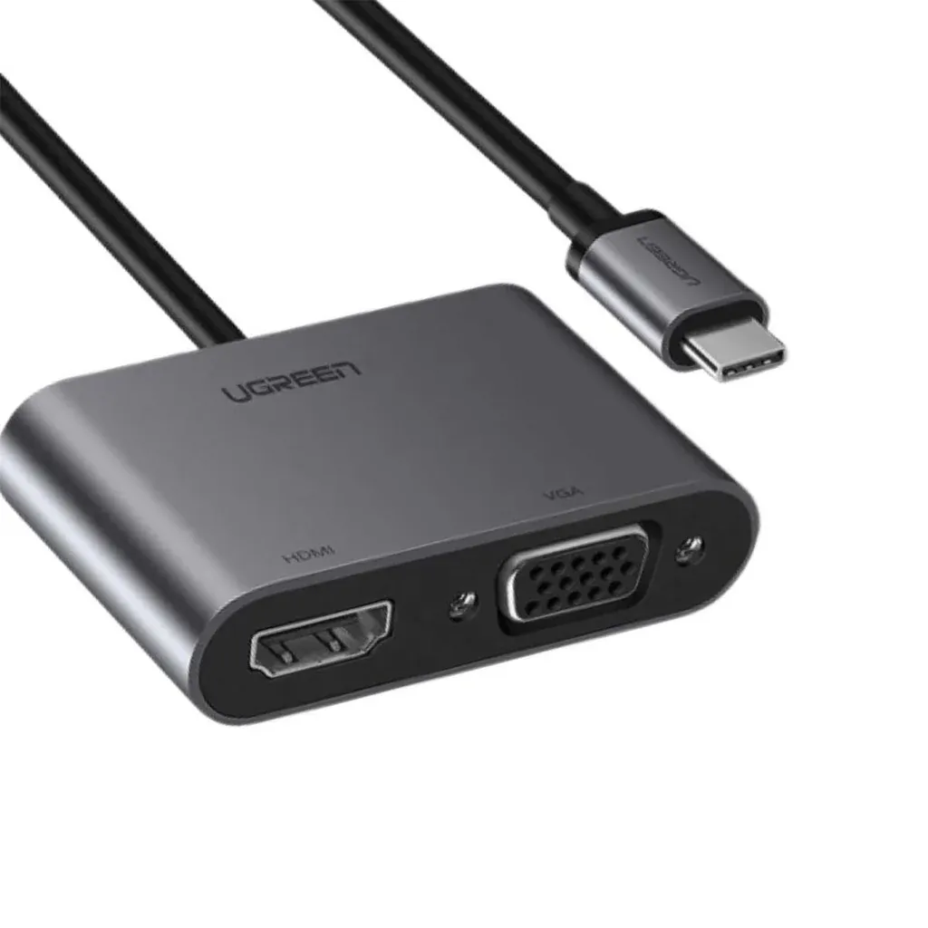 UGREEN USB-C TO HDMI+VGA Converter With PD Aluminum Case (Space Grey) UG-CM162-50505
