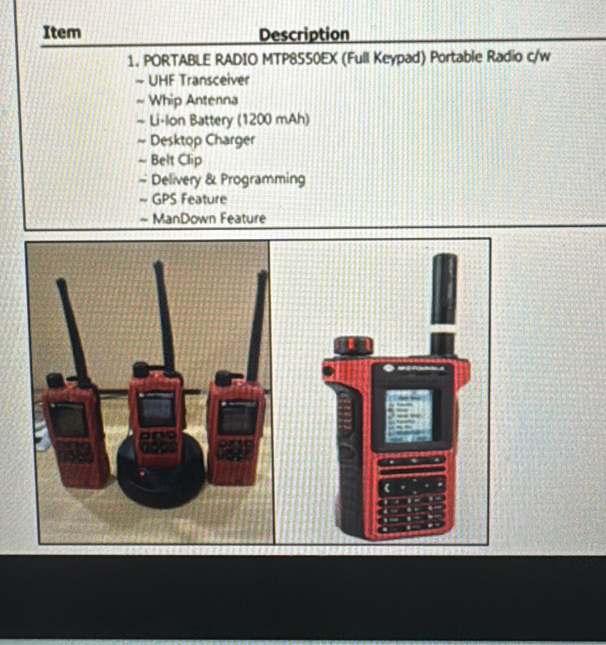 Motorola Portable Radio MTP8550EX (Full Keypad) Portable Radio 