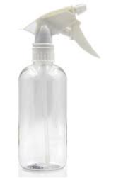 Transparent Spray Bottle 350 ml with barcode